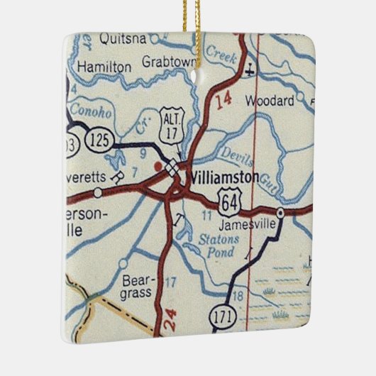 Williamston NC  Map Keramisch Ornament (Rechts)