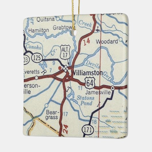 Williamston NC  Map Keramisch Ornament (Links)
