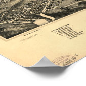 Williamstown Mass. 1889 Antiek panoramische kaart Poster (Hoek)