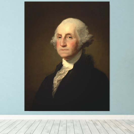 Williamstown Portret van George Washington Canvas Afdruk (Insitu (Houten vloer))