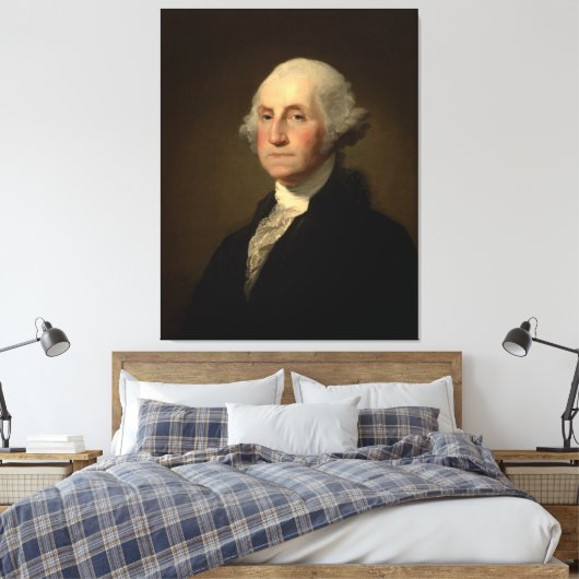Williamstown Portret van George Washington Canvas Afdruk (Insitu (Slaapkamer))