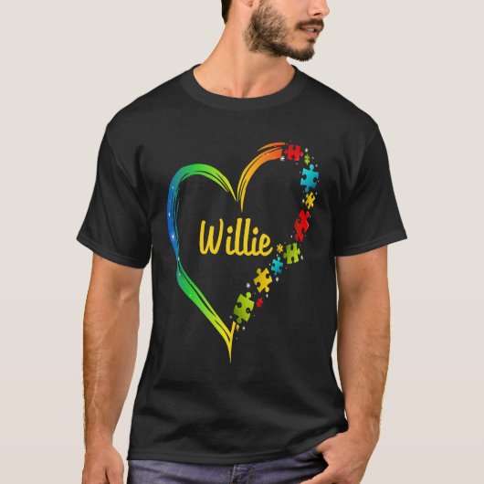 Willie autisme bewustzijn hart puzzel idee 2020 t-shirt (Voorkant)