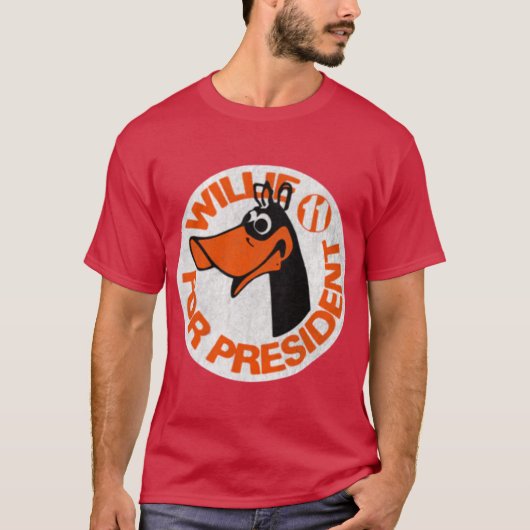 Willie de eend voor President T-shirt (Voorkant)