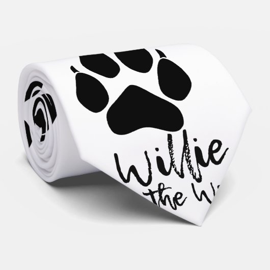 Willie de Wolf Paw Print Stropdas (Opgerold)