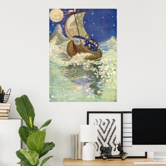 Willie Pogány's Wynken, Blynken en Nod Poster (Thuiskantoor)