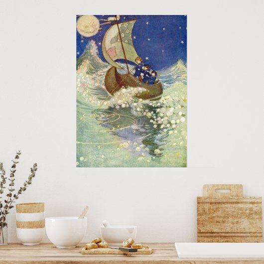 Willie Pogány's Wynken, Blynken en Nod Poster (Keuken)