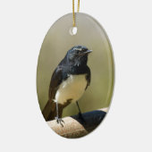 Willie Wagtail Keramisch Ornament (Links)
