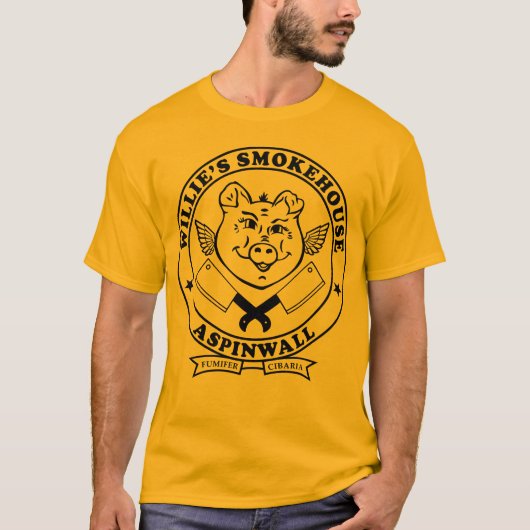 WILLIES CLEVER LOGO ASPINWALL BLACK T-SHIRT (Voorkant)