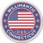 Willimantic Connecticut, Willimantisch Sticker (Voorkant)