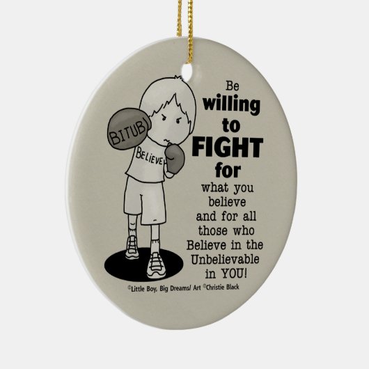 Willing to Fight Keramisch Ornament (Rechts)