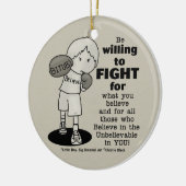 Willing to Fight Keramisch Ornament (Links)