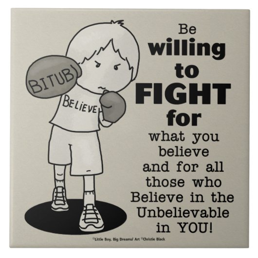 Willing to Fight Tegeltje (Voorkant)