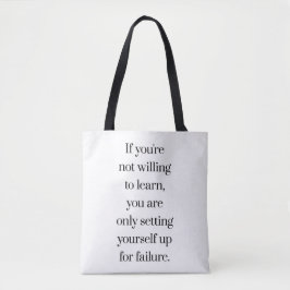 Willing To Learn Schoudertas Tote Bag