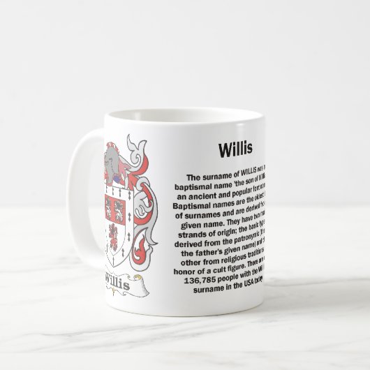 Willis Family Coat of Arms Mok (Voorkant links)