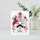 Willis Family Crest Briefkaart (Staand voorkant)