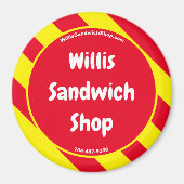 Willis Sandwich Shop Rode/Gele Magneet (Voorkant)