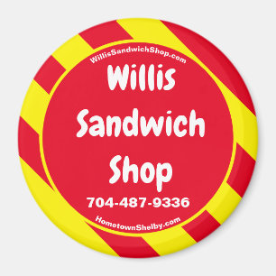 Willis Sandwich Shop Rode/Gele Magneet