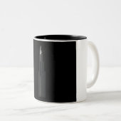 Willis / Sears Tower, zwarte achtergrond Tweekleurige Koffiemok (Voorkant rechts)