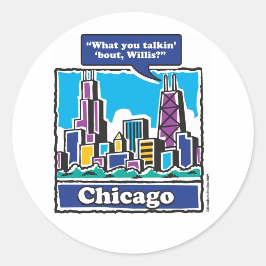 Willis Tower/Sears Tower Ronde Sticker (Voorkant)