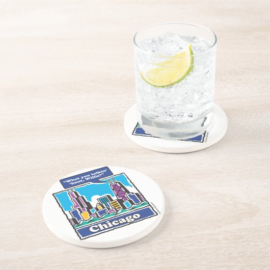 Willis Tower/Sears Tower Zandsteen Onderzetter (Zijkant)