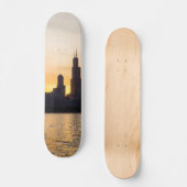 Willis Tower Sunset Silhouette Skateboard (Voorkant)