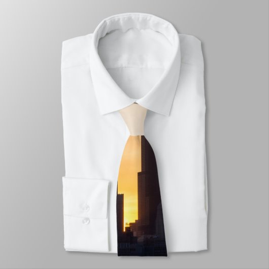 Willis Tower Sunset Silhouette Stropdas (Gebonden)