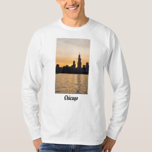 Willis Tower Sunset Silhouette T-shirt (Voorkant)