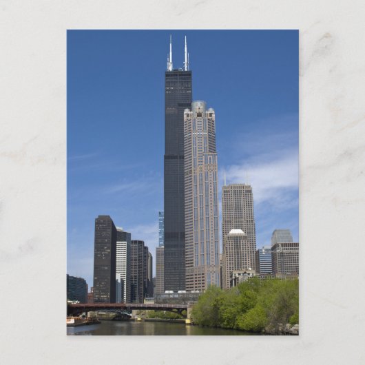 Willis Tower (voorheen de Sears Tower) looms Briefkaart (Voorkant)