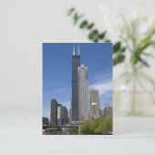 Willis Tower (voorheen de Sears Tower) looms Briefkaart (Staand voorkant)