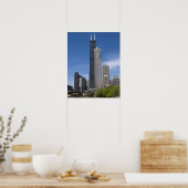 Willis Tower (voorheen de Sears Tower) looms Poster (Keuken)