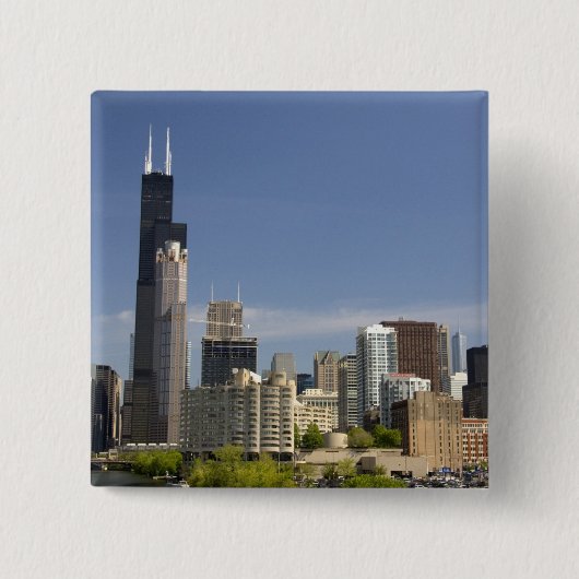 Willis Tower, vroeger bekend als de Sears Tower Vierkante Button 5,1 Cm (Voorkant)