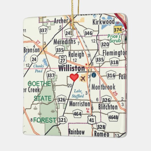 Williston Florida Map Keramisch Ornament (Links)