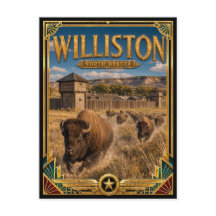 Williston North Dakota Vintage Art Deco Gouden Tij