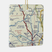 Willits CA Retro Map Keramisch Ornament (Rechts)