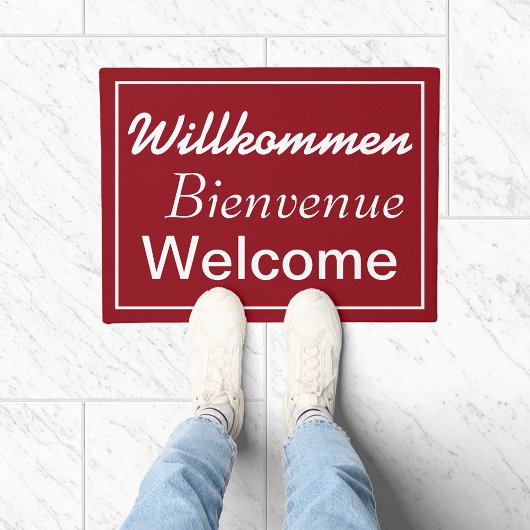 Willkommen Bienvenue Welkom Meertalige deurmat