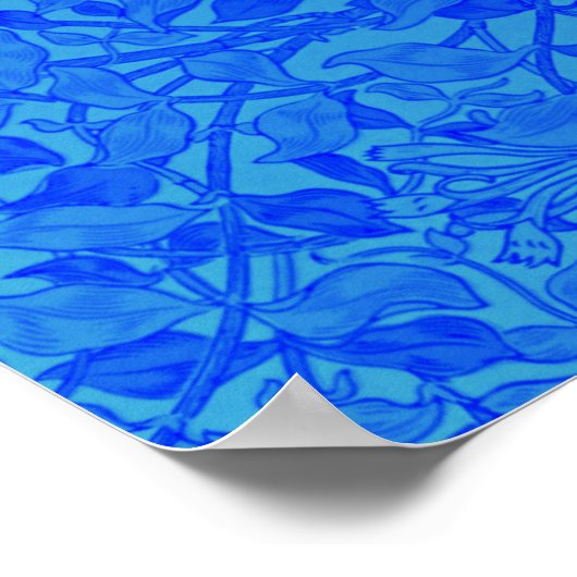 Willliam Morris - Honeysuckle in Blue Poster (Hoek)