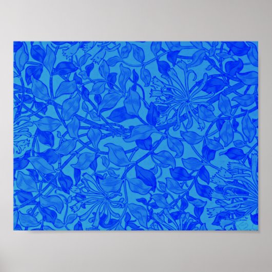 Willliam Morris - Honeysuckle in Blue Poster (Voorkant)