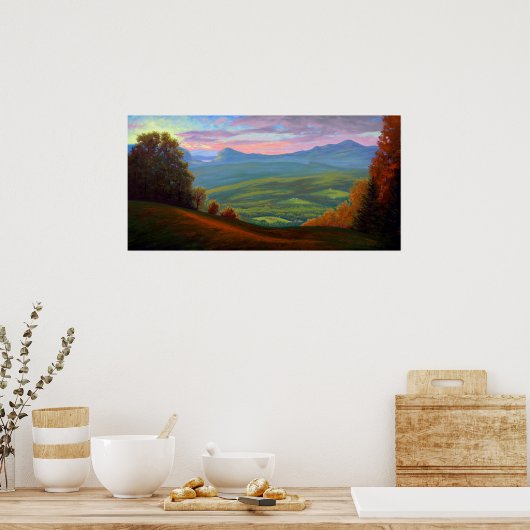 Willoughby Lake van het Burke Mountain-Poster Poster (Keuken)