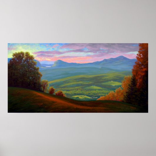 Willoughby Lake van het Burke Mountain-Poster Poster (Voorkant)