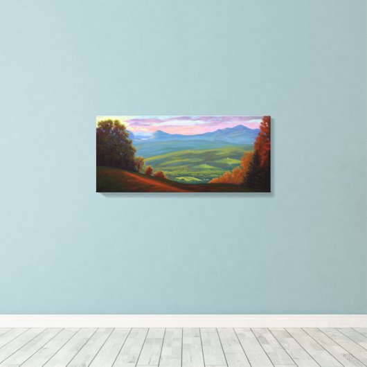 Willoughby Lake vanaf Burke Mountain Canvas Afdruk (Insitu (Houten vloer))