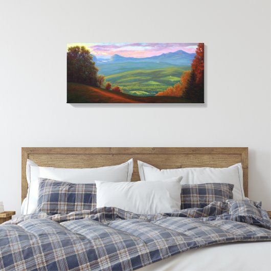 Willoughby Lake vanaf Burke Mountain Canvas Afdruk (Insitu (Slaapkamer))