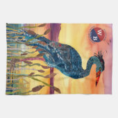 Willow Berm Marina Blue Heron Sunset Keukenhanddoe Theedoek (Horizontaal)