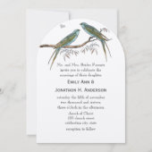 Willow Blauwgroen Blue Green  Lovebird Wedding Kaart (Voorkant)
