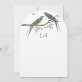 Willow Blauwgroen Blue Green  Lovebird Wedding Kaart (Achterkant)