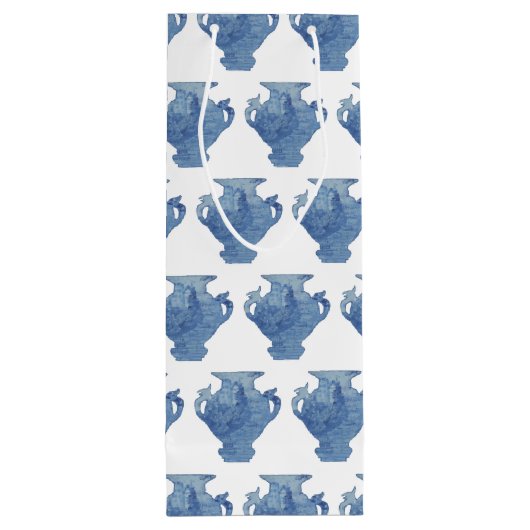 Willow Blue en White Ginger Jars Jar Wijn Cadeautas (Achterkant)