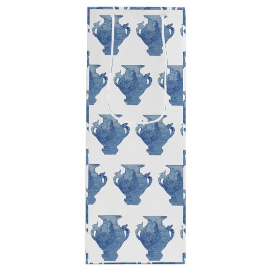 Willow Blue en White Ginger Jars Jar Wijn Cadeautas (Voorkant)