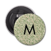 Willow Bough Botanical William Morris Monogrammed Button Flesopener (Voorkant)