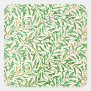  Willow Bough Ornament Illustration Vierkante Sticker