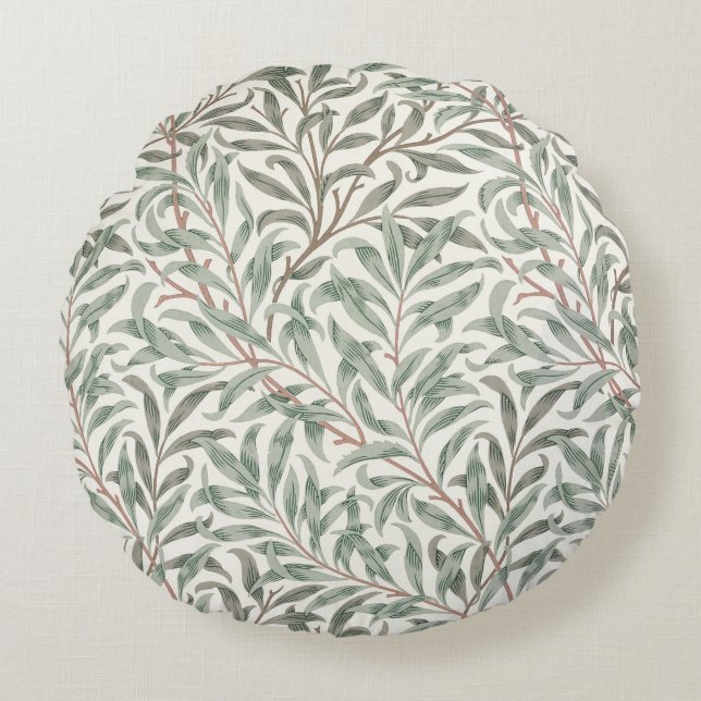 Willow Bough, wallpaper design, 1874 (behang) Rond Kussen (Voorkant)