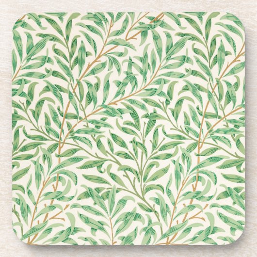 Willow Bough William Morris Pattern Bier Onderzetter (Voorkant)